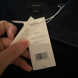 Vince Wool Blend Quarter Zip Sweater (Navy)